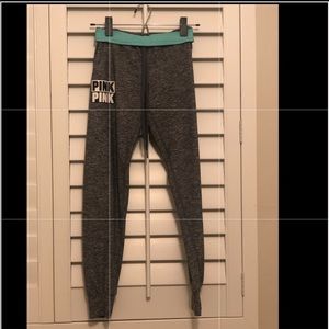 PINK Victoria’s Secret gray/tiffany blue yoga pant